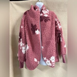 LuLaRoe Mauve and Cream Teddy Jacket
